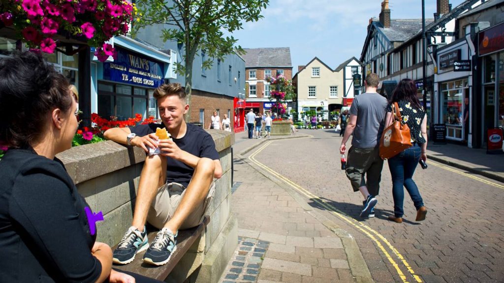 The town centre of ormskirk