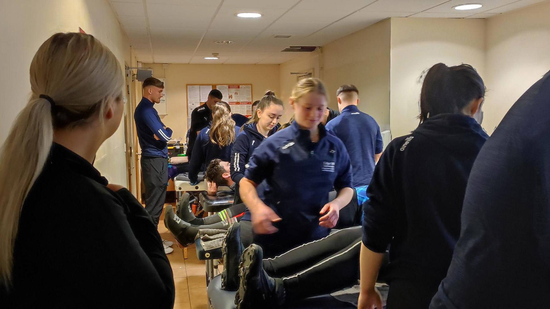 Edge Hill University students help Doddie Weir cyclists using their sports therapy skills.