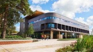 Exterior shot of the Catalyst building on the Edge Hill University campus