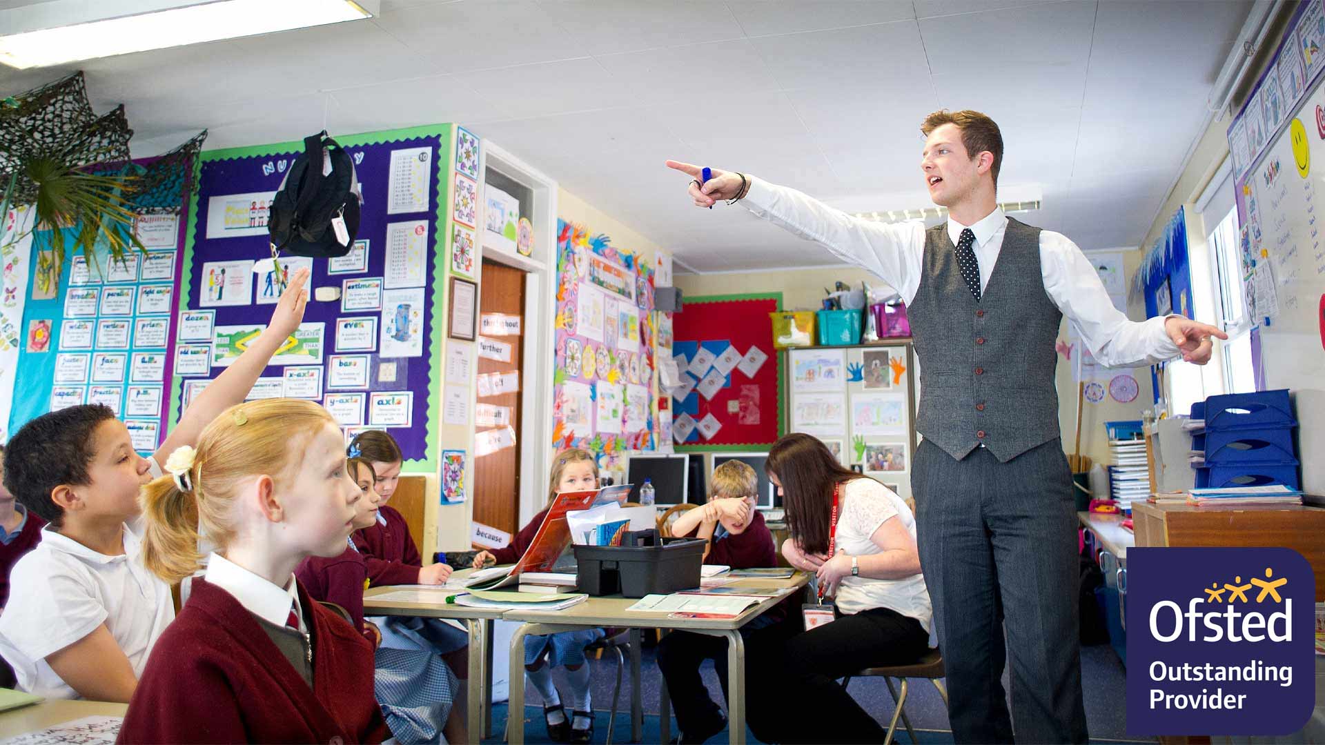 a teacher in class with children