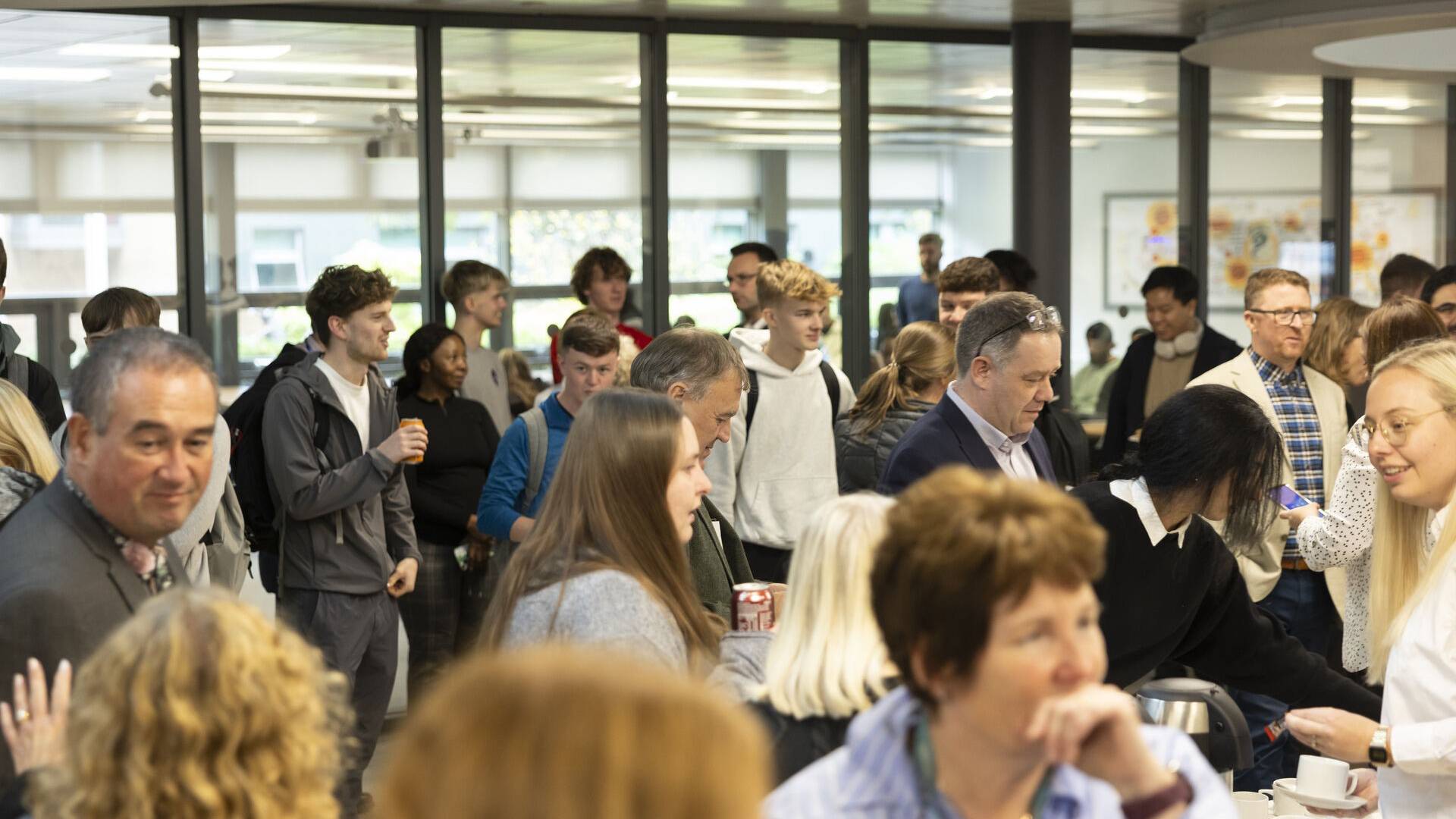 Staff and students at the Bloomberg Suite launch.