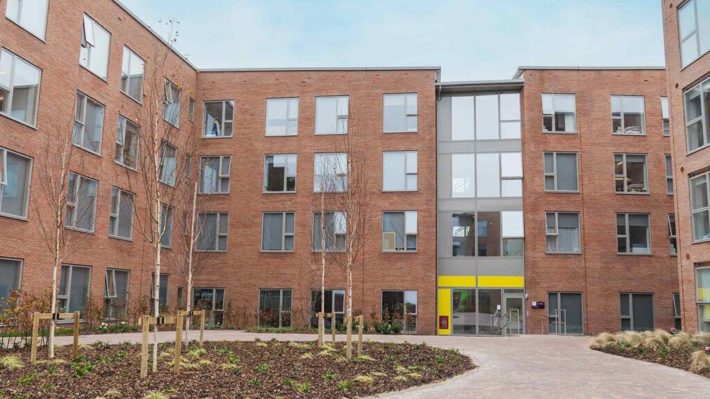 Exterior shot of our EM Butterworth Central Halls accommodation